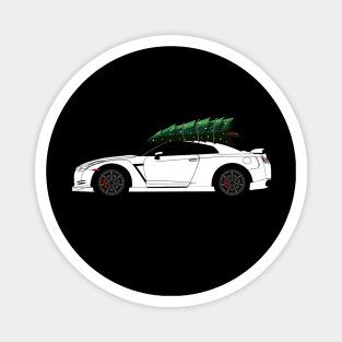 Funny Christmas Ugly Sweater R35 GTR Skyline Tree on Car Magnet